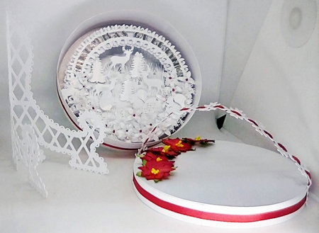3D Christmas Round Card & Box, All formats by Louisa Price