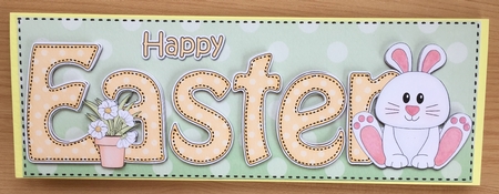 Large DL Happy EASTER 3D decoupage by Louise Burke