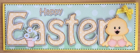 Large DL Happy EASTER 3D decoupage by Louise Burke