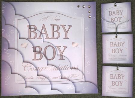 8 x 8 Baby Boy Champers Scalloped Corner Kit by Louise Burke