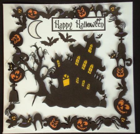 Silhouette Halloween House by Louise Burke