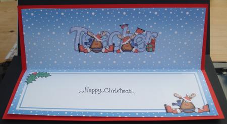 Xmas Teacher Rudolph Matching Large Dl Insert by Louise Burke
