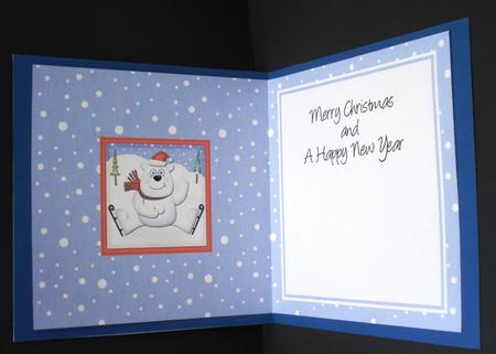 Xmas Ben Polar Bear Matching Insert Square Landscape by Louise Burke