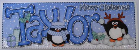 Large Dl Xmas Taylor Pip Penguin & 3D Decoupage by Louise Burke