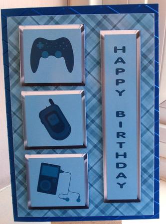 Teen Boy Birthday Decoupage Card by Louise Burke
