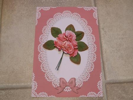 A4 Pearls and Lace Card Front by Louise Darwin