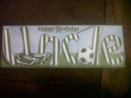 Large Dl Birthday Uncle Football Card & 3D Decoupage by Louise Darwin