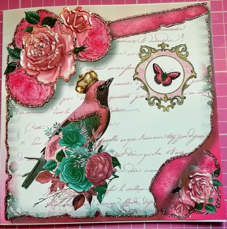 Shabby Chic In Pink 8x8 by Louise Fenton