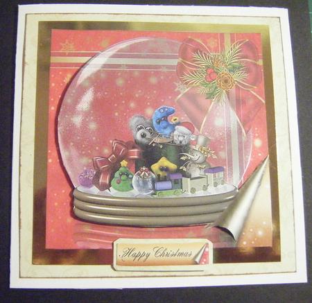 Christmas Snow Globe Quick Card with Sentiments by Louise Fenton