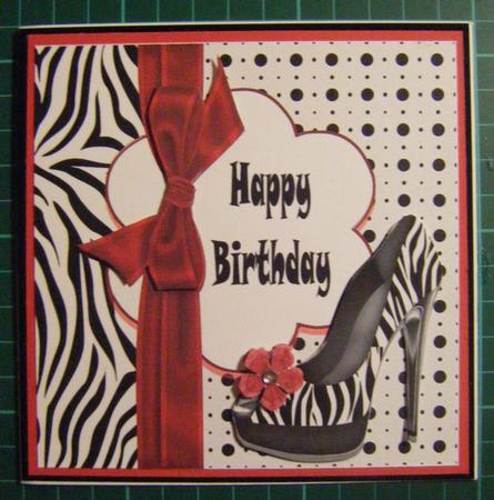 Zebra Birthday Shoe Topper by Louise Fenton