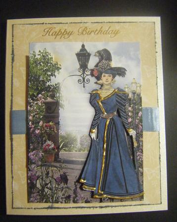 Elegant Vintage Lady in a Flower Garden by Louise Fenton
