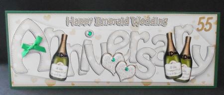 Emerald Wedding Anniversary Large Dl Quick Card 3D Decoupag by Louise Finlayson