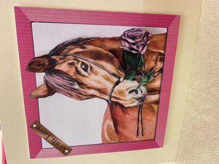 Horse With Rose Card Kit by Louise Parr