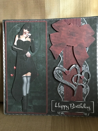 Gothic Rose Pretty Female Birthday Greeting Card Mini Kit by Louise Parr