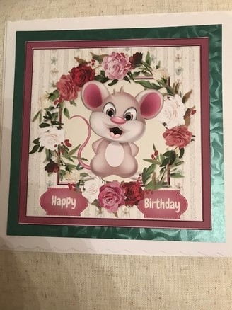 Manly Mouse Card Topper by Louise Parr