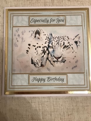 Leopards 7x7 Card Front Topper by Louise Parr