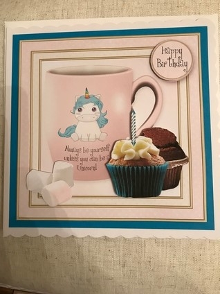 Be Yourself Birthday 7x7 Card Front Topper by Louise Parr