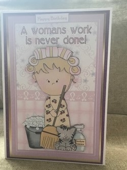 A Womans Work Decoupage Topper by Louise Parr