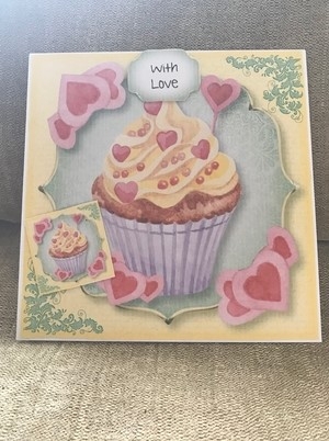 Birthday Cupcake - With Love 8x8 by Louise Parr