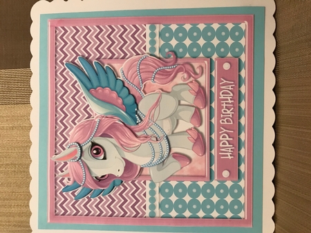 Unicorn Birthday - Pink & Turquoise Topper by Louise Parr