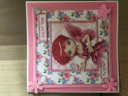 Fairy Friends Floral Card Topper - 1 by Louise Parr