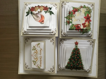 Merry Christmas quad easel card. by Louise Parr