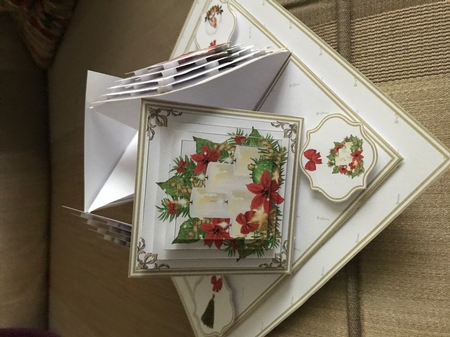 Merry Christmas quad easel card. by Louise Parr