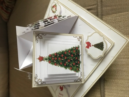 Merry Christmas quad easel card. by Louise Parr
