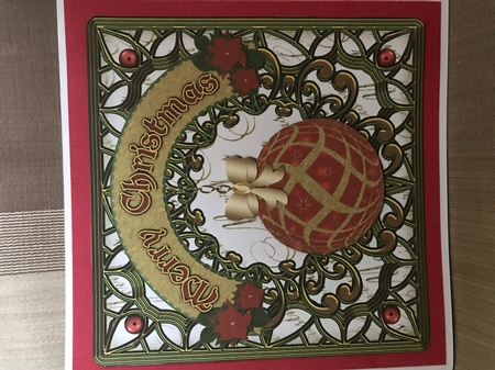 Christmas Topper With Decorative Art & Christmas Bauble 1 by Louise Parr