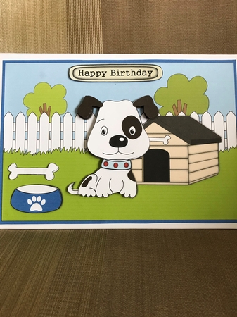 Patch the dog decoupage by Louise Parr