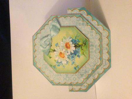 Teal Daisies Deco Stand-up Large Card Mini Kit by Louise Parr