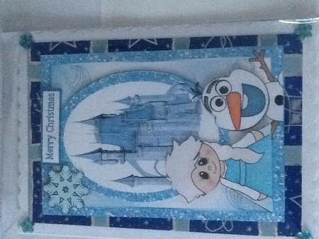 Princess Castle Card Front & Topper with Snowman by Louise Parr