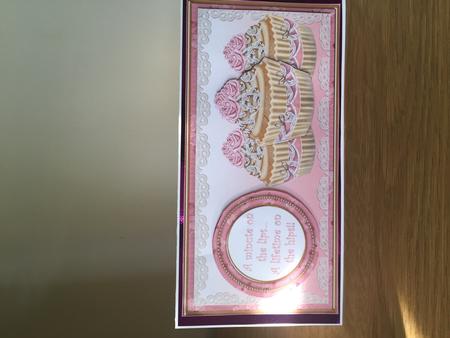 Pink Cupcake Minute on the Lips Dl Decoupage Topper by Louise Parr