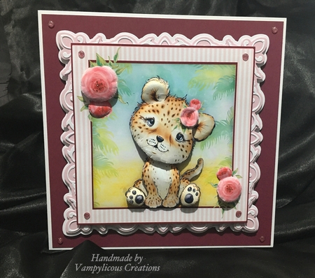 Gorgeous Baby Leopard with Flower  by Louise Patten