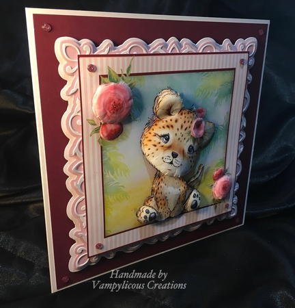 Gorgeous Baby Leopard with Flower  by Louise Patten