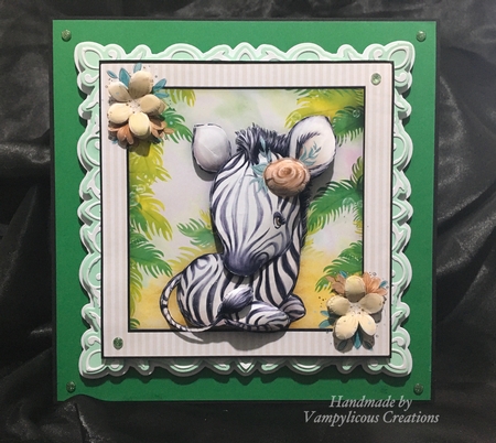 Gorgeous Baby Zebra with Flower  by Louise Patten
