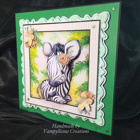 Gorgeous Baby Zebra with Flower  by Louise Patten