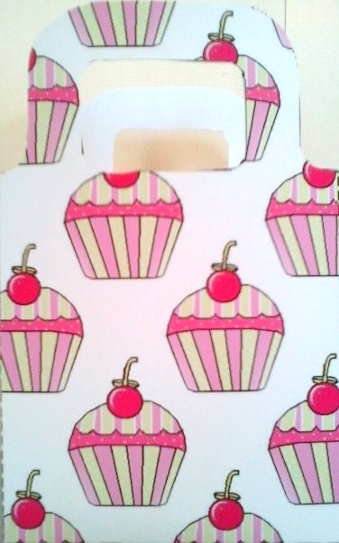 Cherry Cupcake Stripe Green Gift Bag Featured Gallery Photo