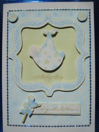 A New Baby Boy Congratulations Card Front by Luciana Brincat Xuereb