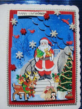 Grand Staircase Santa and Cardinals by Luciana Brincat Xuereb