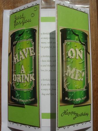 8 x 8 Fun Beer Cans Scalloped Corner Topper by Luciana Brincat Xuereb