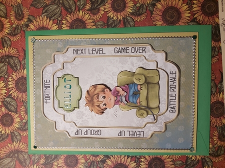 Battle Royale - A5 card topper with decoupage by Lucy Evison-Birks