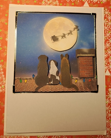 CHRISTMAS EVE DOGS quick card by Lucy Evison-Birks
