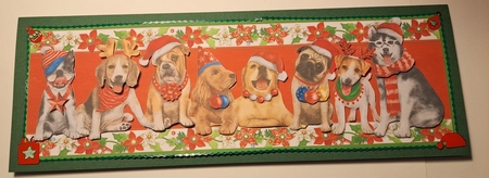 Christmas Dogs Large DL Card by Lucy Evison-Birks