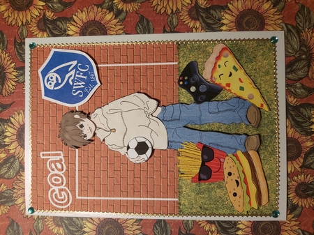 Teenage Footballer Card Front by Lucy Evison-Birks