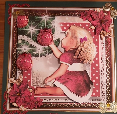 Baby Girl's 1st Christmas Card Front Kit by Lucy Evison-Birks