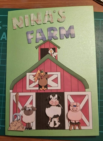 Down on the Farm - Decoupage Shaped Card by Lucy Evison-Birks