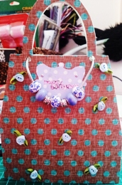 Pink Mothers Day and Friend Card Bag Shaped Card by Lucy Allen