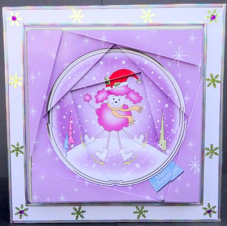 Xmas Poodle Quick Card Twisted Spiral Side Stacker by Lyn Ainscough-Ambrose