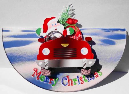 Santa's Car No Hole Rocker by Lyn Ainscough-Ambrose